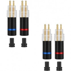 2Sets Earphone Cable Pin Metal Plug Connector Adapter for Sennheiser HD650 HD600 HD580 HD25