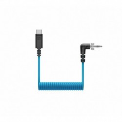 Sennheiser CL 35 509262 TRS to USB-C Curling Cable, Screw Lock, 0.1 inch (3.5 mm)