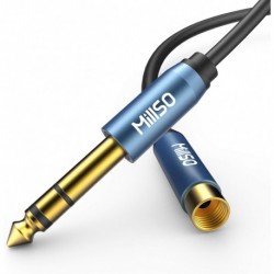 1/4" Stereo Phone Screw-On Adapter with Cable TRS 1/4'' Male to 1/8'' Female Stereo Headphone Adapte