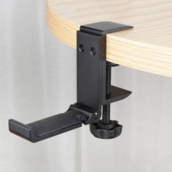 Aluminum Headphone Stand Hanger Foldable with Cable Clip Headset Holder Clamp Hook Under Desk, Save