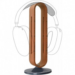 Wooden | Aluminum Alloy Headphones Stand for Over-Ear Headphones, Gaming Headset Holder, Desk Displa