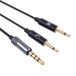 Replacement HD437 Audio Cable, 2.5mm to 3.5mm Male to Male Stereo Audio Cable Compatible with Sennhe