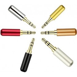 6 Pack Welding 1/8" 3.5mm Plug Audio Solder Male Jack Connector Stereo TRS 3 Pole Metal Earphone Ada