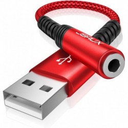 USB to 3.5mm Jack Audio Adapter，USB to Audio Jack Adapter Headset，USB-A to 3.5mm TRRS 4-Pole Female,