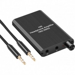 Portable Headphone Amplifier 3.5mm Stereo Audio in/Out Support Volume Control with GAIN Switch, Rech