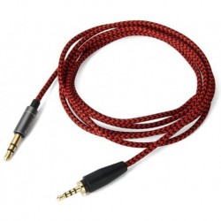 Replacement Black+Red Audio Nylon Headphone Cable for Sennheiser Urbanite