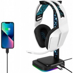 RGB ABS Headphones Stand for Over-Ear Headphones, Gaming Headset Holder, Desk Display Hanger with So