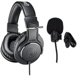 ATH-M20x Professional Studio Monitor Headphones Deluxe Bundle