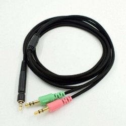 Headphone Audio Cable Double Plug Wire for Sennheiser Game Zero ONE PC373 PC37X GSP350 500 600