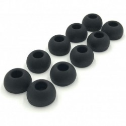 10 Pairs Large Black Silicone Replacement Ear Buds Tips Covers