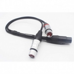 4 Pin XLR Female to Dual 3 Pin XLR Female Silver Plated Audio Headphone Adapter Cable 1 FT 0.3M