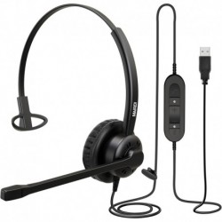 USB Headset with Microphone for PC, Computer Headset with Mic Noise Canceling for Laptop Teams Zoom