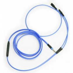 Blue Cable Volume Remote & Mic Replacement Wire for Sennheiser HD25 HD 25-1 HD25-1 II HD25-13 HD25-C