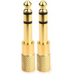 2PCS 1/4" to 3.5mm Headphones Adapters, JEEUE 6.35mm(1/4") Male - 3.5mm (1/8") Female Socket Stereo