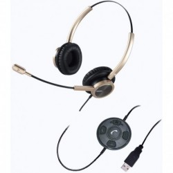 USB Headset with Microphone Noise Canceling, Binaural PC Headphone with Call Reminding and Busy Ligh