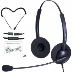 Cisco Phone Headset with Noise Cancelling Mic, Corded RJ9 Telephone Headset Compatible with Cisco CP