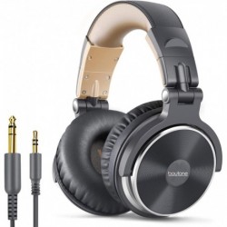 BT-10BR Studio Recording DJ Headphones - Wired Over Ear Headphones, 50mm Drivers,1/4 to 3.5mm Audio