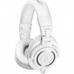 ATH-M50XWH Professional Studio Monitor Headphones, White, Small