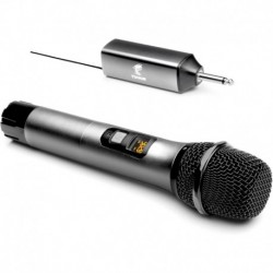 Wireless Microphone, UHF Metal Cordless Handheld Mic System with Rechargeable Receiver, for Karaoke,