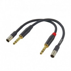 Mini XLR Cable, 1/4" TRS Plug to 3-pin Mini XLR Male Headphones Audio Cable 6.35mm TRS to Mini 3-pin