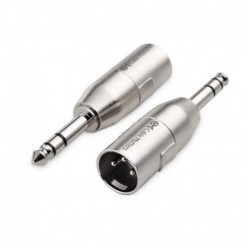 2-Pack 6.35mm 1/4 Inch TRS to XLR Adapter, Male to Male XLR to 1/4 Adapter, 1/4 to XLR Connector