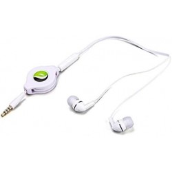 Wired Retractable Earphones w Mic Earbuds Headphones [3.5mm] works for iPod Nano 5th, 6th, 7th, iPod