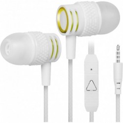 R2 Wired in-Ear Headphones with Mic for Panasonic P77 with Tangle-Free Cord, Noise Isolating Earphon