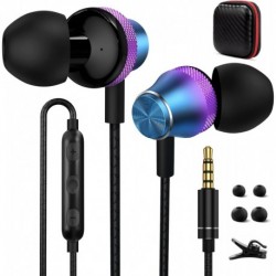 3.5mm Headphones Noise Canceling with Earbuds Microphone Deep Bass in-Ear Wired 3.5mm Earphones for