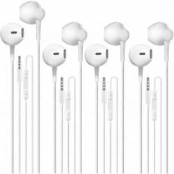 Wired Earbuds Headphones 4 Pack, 3.5mm Jack Ear Buds with Microphone and High Sound Quality, Headpho