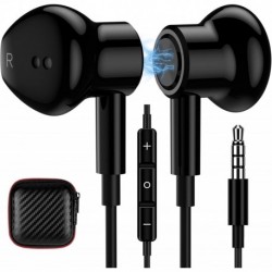 3.5mm Earbuds Noise Canceling Headphones with Microphone Magnetic in-Ear Wired 3.5mm Jack Earphone f