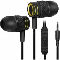 R2 Wired in-Ear Headphones with Mic for Panasonic P90 with Tangle-Free Cord, Noise Isolating Earphon