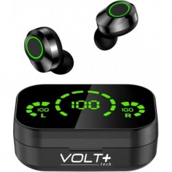 Volt Plus TECH Wireless V5.3 LED Pro Earbuds Compatible with Your Panasonic Lumix CM1 IPX3 Bluetooth