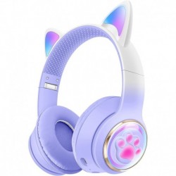 Cat Ear Bluetooth Headphones, Wireless 3D Cat Capsule Headsets for Kids Foldable Stereo Girls Headph