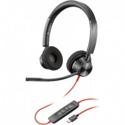 Blackwire 3320 Wired Headset (Plantronics) – Flexible Microphone Boom – Hi-fi Stereo - Connect to PC