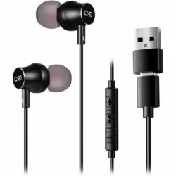 USB Earbuds with USB-A to C Adapter, USB-C + USB-A Earbuds Headphones Compatible with Samsung Smartp