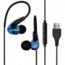 USB Earbuds with Microphone for PC Laptop, 6.5Ft Long Cord Wired USB Headphones Headset for Computer