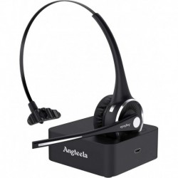 Trucker Bluetooth Angteela Headset with Microphone, Wireless Cell Phone Headset with Noise Canceling