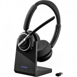 Bluetooth Headset, V5.2 Wireless Headset with AI Noise Cancellation Microphone, On Ear Headphones wi