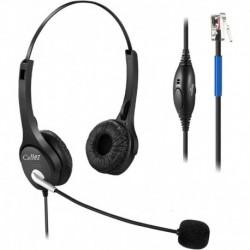 Cisco Phone Headset with Microphone Mute Switch, Corded RJ9 Telephone Headset for Cisco Office Landl