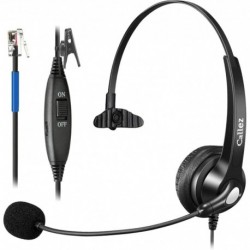 RJ9 Phone Headset with Noise Cancelling Mic & Mute Switch, Corded Telephone Headset for Cisco 8851 8