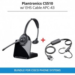 CS510 - Over-The-Head monaural Wireless Headset System with EHS Cable APC-43, Bundle for Cisco Phone