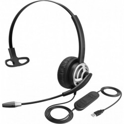 USB Headset with Microphone for PC Laptop, Computer Headset with Noise Cancelling Mic for Call Cente