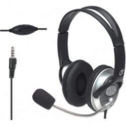 Wired Headset with Microphone - with 8 ft Long Braided Stereo Cable, Single 3.5mm Plug Jack, Volume