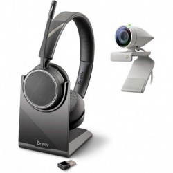 Plantronics Poly - Studio P5 Webcam with Voyager 4220 UC Headset Kit Polycom - 1080p HD Professional