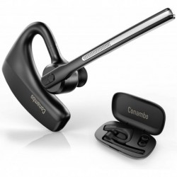 Bluetooth Headset with Dual Mic CVC8.0 Noise Cancelling Bluetooth Earpiece V5.1, 720 Hrs Standby Han