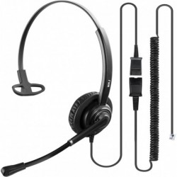 RJ9 Telephone Headset with Microphone Noise Cancelling for Office Phones Corded Desk Phone Headset f