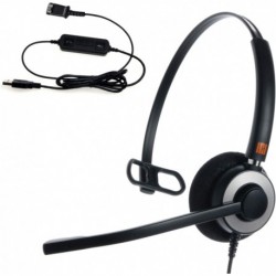 IPH-160 USB Headset with Noise Cancelling Microphone for Office and Call cengter- Compatible with Sk