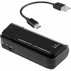 Portable AA Battery Travel Charger for Plantronics BackBeat FIT 2100 and Emergency Re-Charger with L