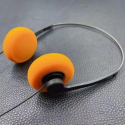 Orange Retro Over-Ear Headphone, Vintage Feelings Underwire Headphone, Retro Lightweight Earphones,