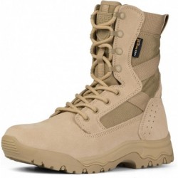 Men’s Tactical Boots 8 Inches Lightweight Combat Boots Durable Suede Leather Military Work Boots Des